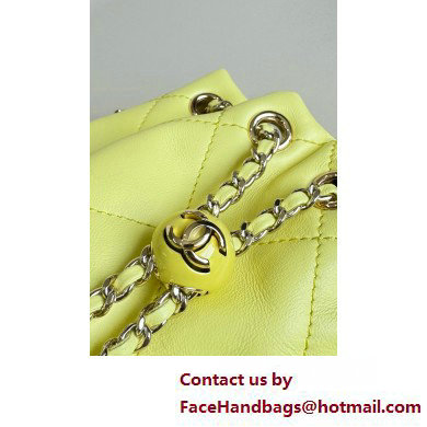 CHANEL Shiny Lambskin  &  Gold-Tone Metal Backpack AS4810 yellow 2025